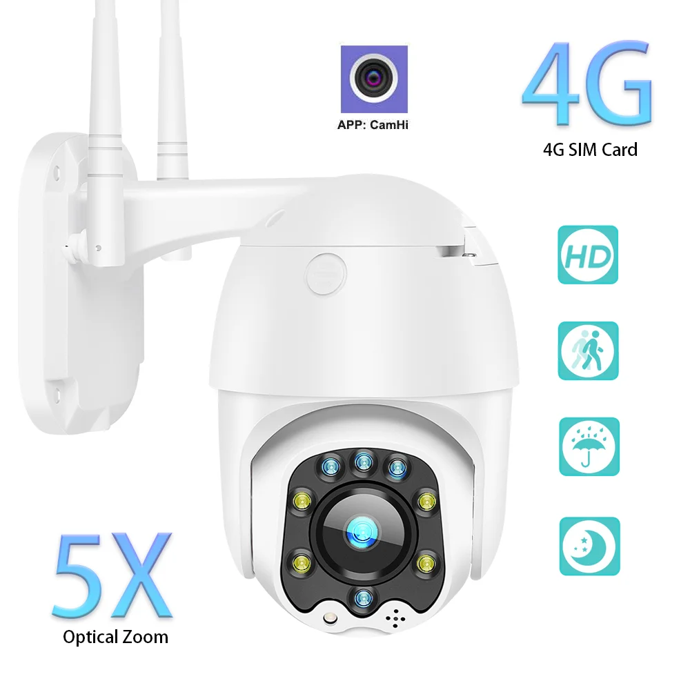 3G 4G сим карта IP Камера 1080P HD Камера WI FI PTZ 5X зум Автофокус купол Камера Открытый безопасности CCTV P2P ИК Ночное видение возможностью погружения на глубину до 30 м