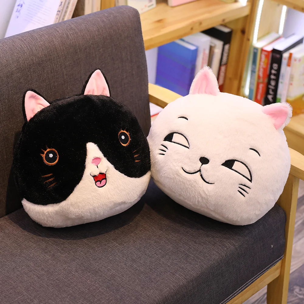

1 pcs 25-35CM Cute Bean Paste Dumpling Cat Stuffed Animal Toy Pillow Flower Cat Gray Cat Toy Cushion Children's Birthday Gifts