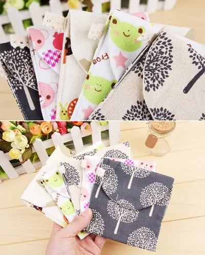 Random pattern Подгузник для девочек, гигиеническая салфетка, сумка для хранения, холст, гигиенические прокладки, посылка, сумки, сумка для кредитных карт, кошелек для монет, органайзер для ювелирных изделий - Цвет: Random pattern