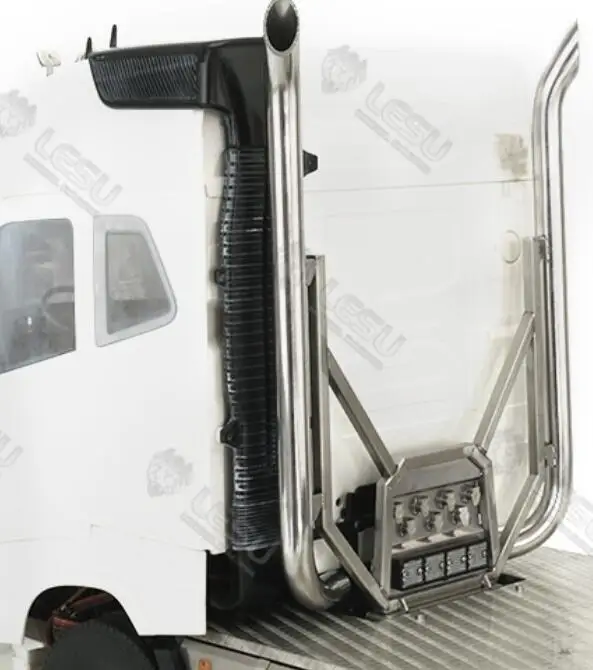 Дуэль выхлопной трубы светодиодные комплекты для Tamiya 1/14 тягач Volvo FH16 FH12 Globetrotter 750 6X4 лесовоз EP автомобильный комплект#56360