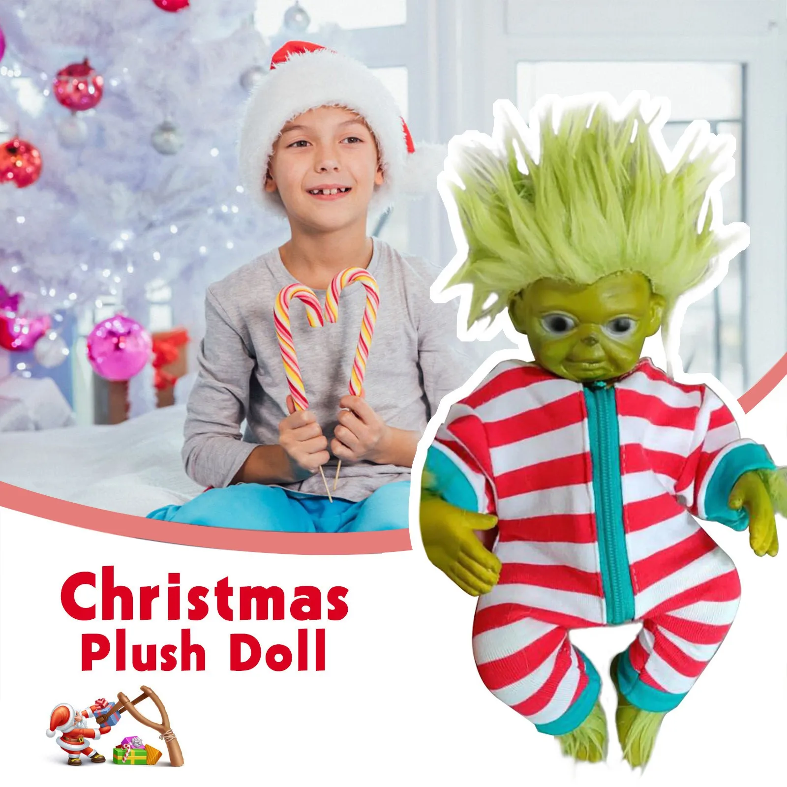 

Hot Reborn Baby Grinch Toy Realistic Cartoon Doll Christmas Simualtion Doll Kids Christmas Gifts Stuffed Plush Animals Toy Kids