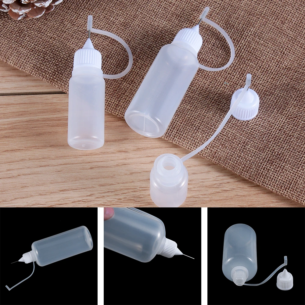 

5pcs DIY Scrapbooking Paper Quilling Craft Tool Glue Applicator Needle Squeeze Bottle Reuse Plastic Bottle 5/10/20/30/50/100ML