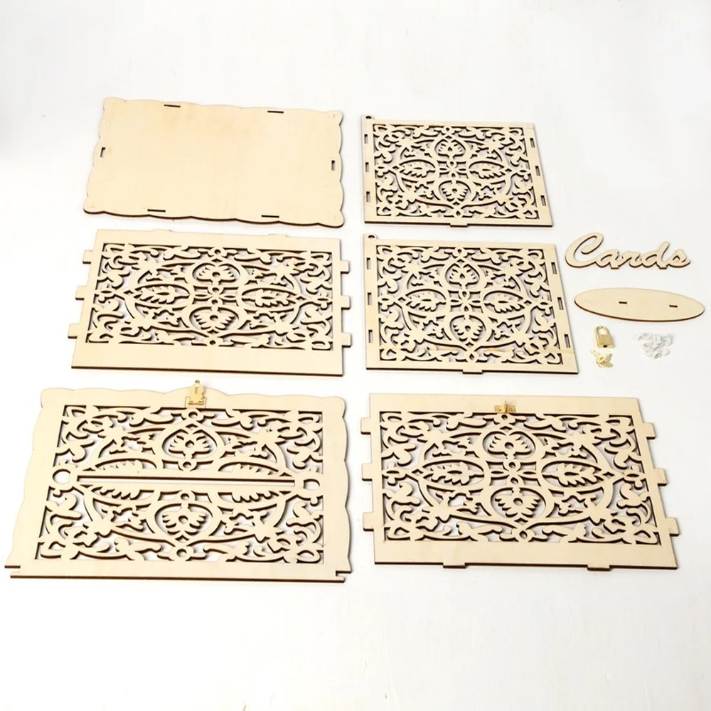 Новинка 2019 бумажная коробка для подарка на свадьбу денег с деревянным блоком