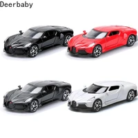 132 alloy toy car bugatti matte black sports toys vehicle die cast sound light pull back door openable model gift for boys
