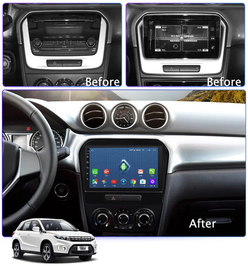 Android 11 2 + 32G wifi и 4G 2.5D полный сенсорный экран для Suzuki Vitara 2015- 2018 Поддержка Wifi SWC OBD