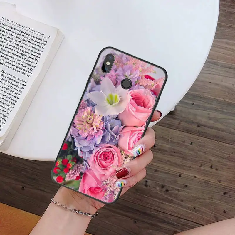 

Flower Pink Purple Peony Rose Phone Cases For Xiaomi Redmi note 7 8 9 t k30 max3 9 s 10 pro lite