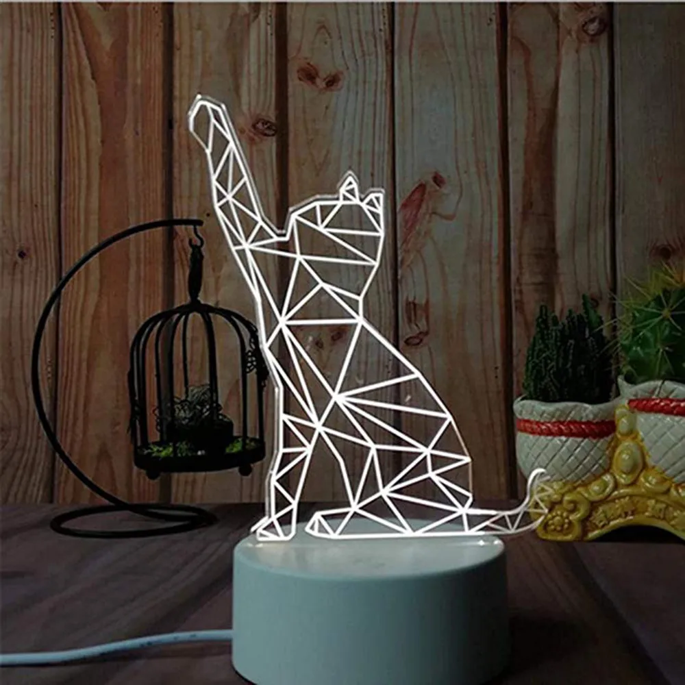3D USB акриловый ночной Светильник s Настольный безделушки светодиодный светильник