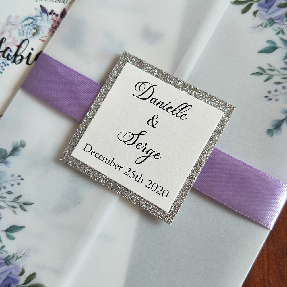 Конверт для свадебного приглашения прозрачный с цветочным принтом 50 шт./лот | Дом