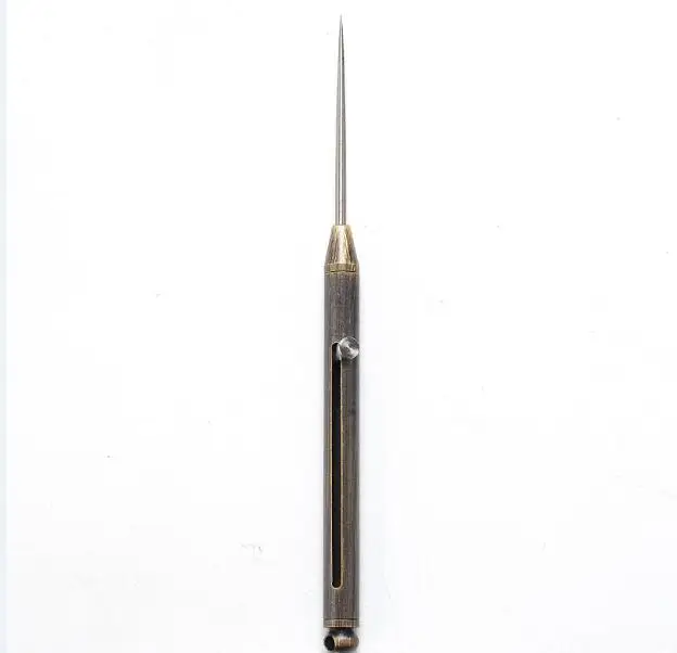 brass black Gadget Titanium Alloy Outdoor bushcraft self defense weapon Toothpick Bottle Fruit Fork Camping Tool Titanium Toothpick EDC - Цвет: brass black