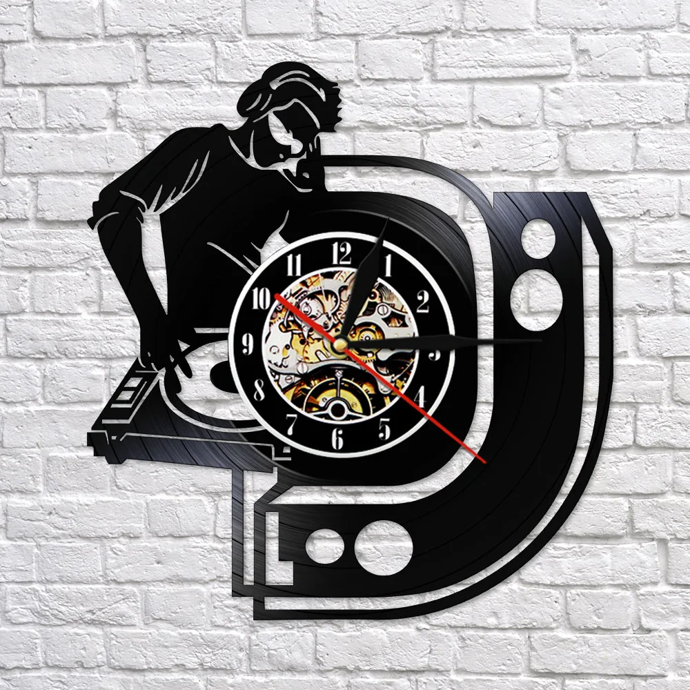Настенные часы с виниловой пластиной Dj Миксер для музыки украшение вашего дома