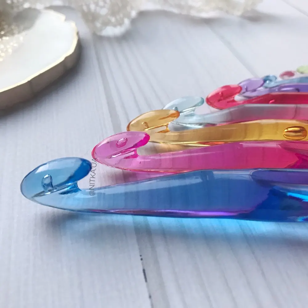 9 шт./компл. Пластиковые акриловые крючки для вязания крючком 3 мм 4 5 6 7 8 10 12 Прямая