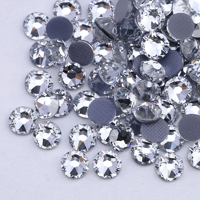 Новые граненые прозрачные стразы с прямой основой (8 большой + 8 маленький) гранями