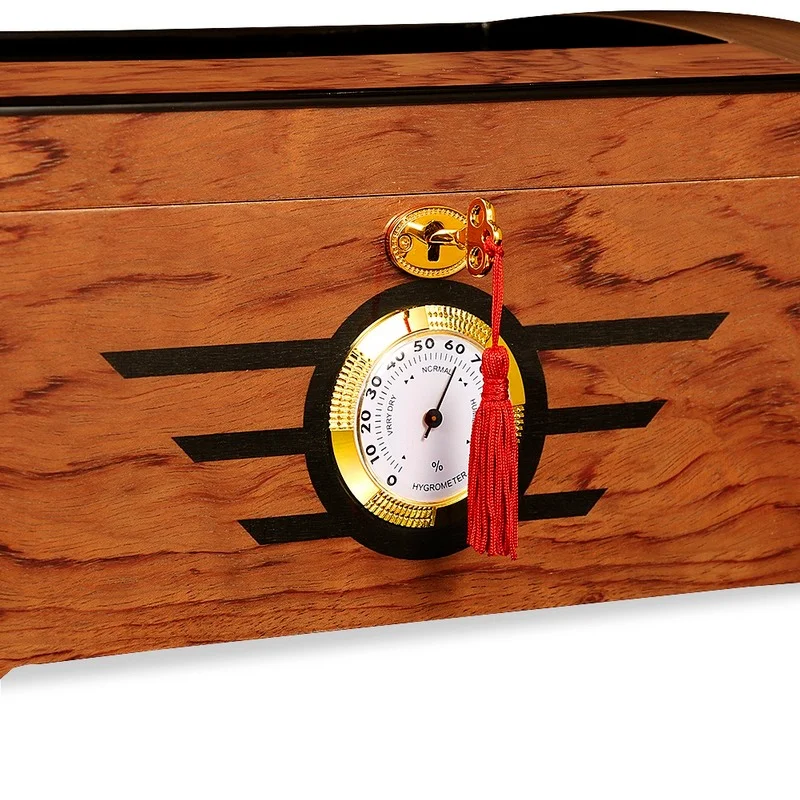

Large Capacity Cigar Humidor Box Case Store Cedar Wood Lined Glossy with Hygrometer Humidifier Humidor Cigar Accessories