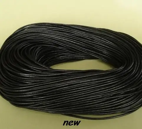 

1 5mm 100 meter hgher34ory color Jewelry Black brown WHITE real Round Genuine Leather cords Bracele Cord string Rope