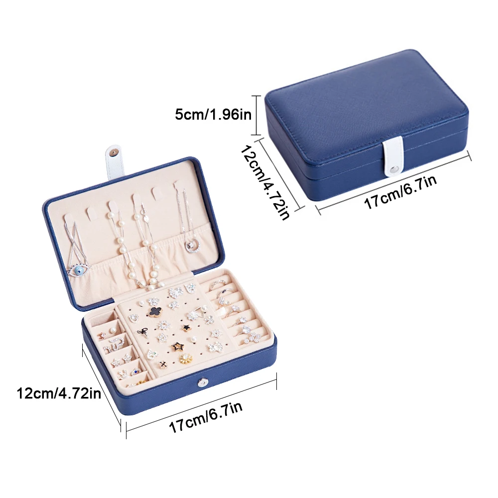 

Jewelry Storage Box Large Capacity Multi-Functional Exquisite And Portable High-Quality PU Leather Jewelry Display Container