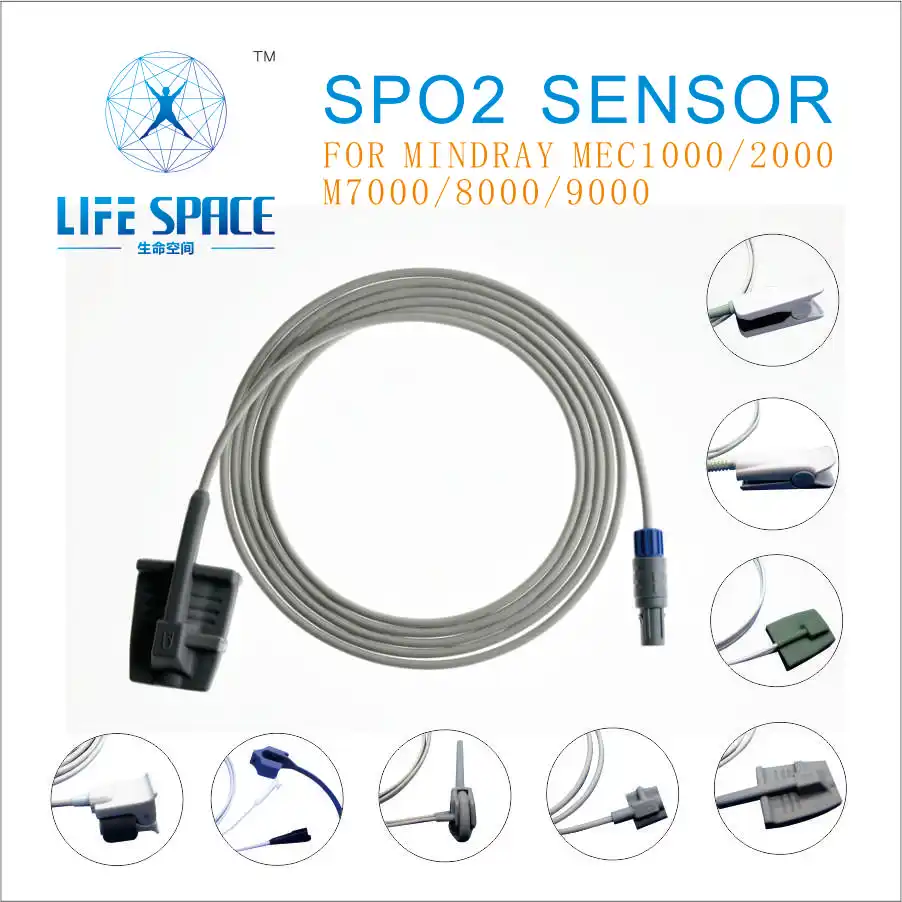 

Long Cable Adult silicone Reusable Oxygen Spo2 Sensor For Mindray MEC1000,PM9000 Patient Monitor