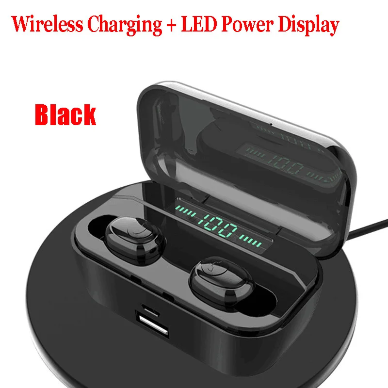 LED Wireless Charge Беспроводные bluetooth-наушники TWS миниатюрные беспроводные наушники 3500 мАч power Bank Bluetooth V5.0 светодиодный дисплей гарнитуры IPX7 водонепроницаемый - Цвет: LED Wireless Charge