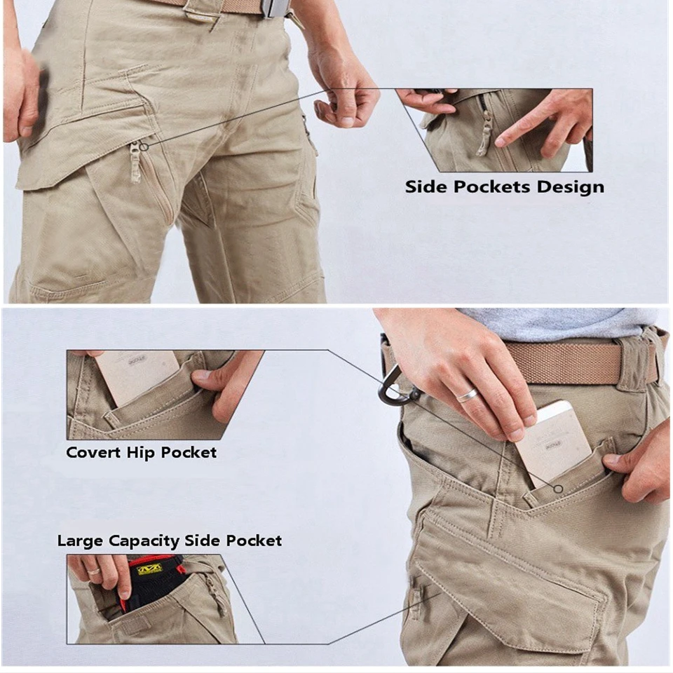 Men Military Tactical Pants Fitness Hiking Trainning Combat Clothing SWAT Army Pants Mens Cargo Outdoors Casual Cotton Trousers