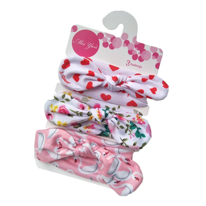 

3pcs/Lot Bows Baby Headbands Newborn Girl Elastic Hairbands Lovely Flower Fruit Print Toddler Headwrap Kids Hair Accessories