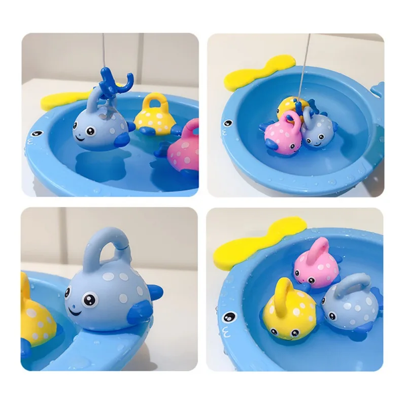

Cross-border Children's Play Water Toys Pinch Water Spray Animal Baby Bobbin 5-piece Bath Tub Fishing Toys Kid Gift