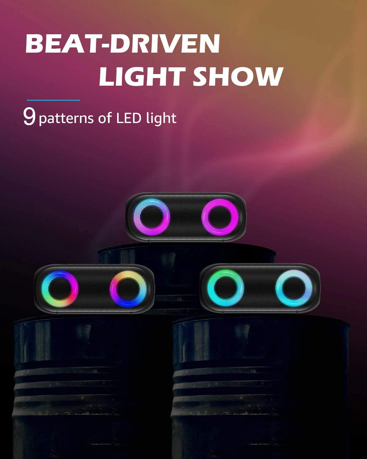 xdobo vibe 50w portable wireless bluetooth speaker colored lights deep bass with subwoofer ipx5 waterproof soundbox music center free global shipping