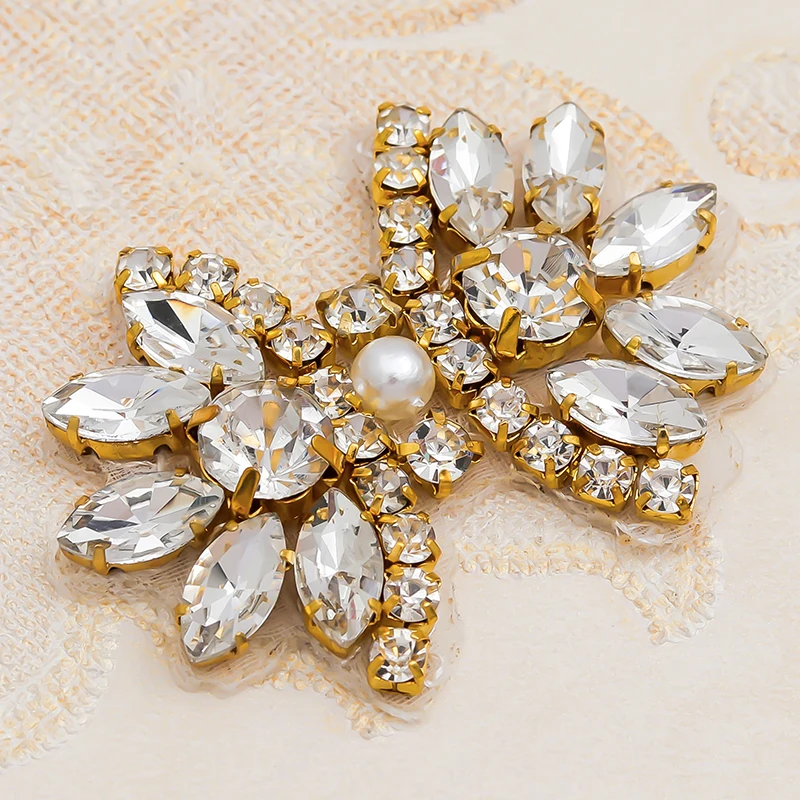1PC Rhinestone patches sew on crystal rhinestone stones and crystals sewing rhinestones for wedding clothes evening dress | Дом и сад