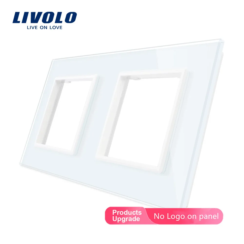 

Livolo Luxury White Pearl Crystal Glass, 150mm*80mm, EU Standard, Double Glass Panel For Wall Switch&Socket,VL-C7-SR/SR-11