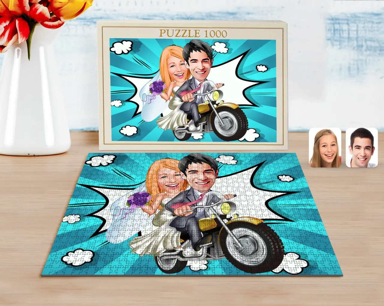 

Personalized Maried Caricature of 1000 Piece Professional Puzzle-8