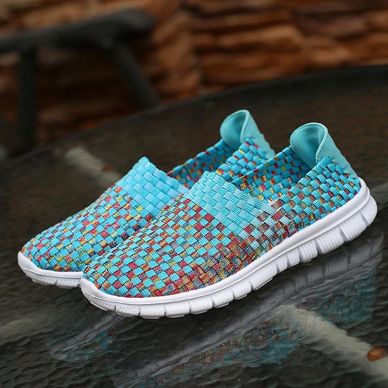 

Women's Casual Shoes Autumn Flat Bottom Mesh Breathable Casual Shoes Soft Bottom Non Slip Women's Woven Shoes