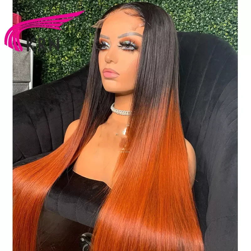 KRN Hair 1B имбирный цвет кружевные передние человеческие волосы стандартные