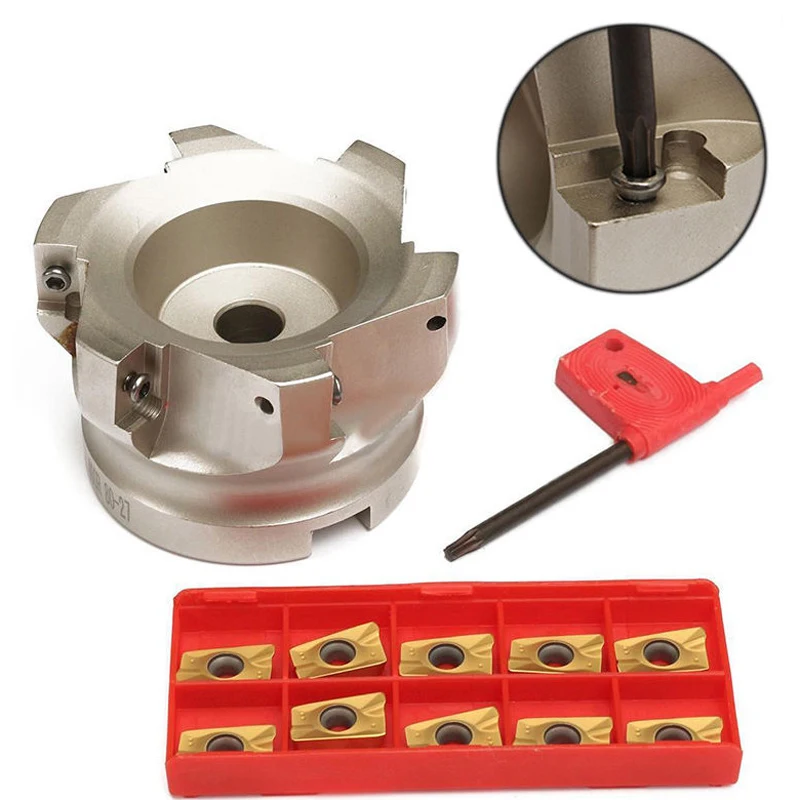 

BAP 400R-80-27-6F 6 Flute Indexable Face End Mill Cutter+APMT1604PDER Inserts