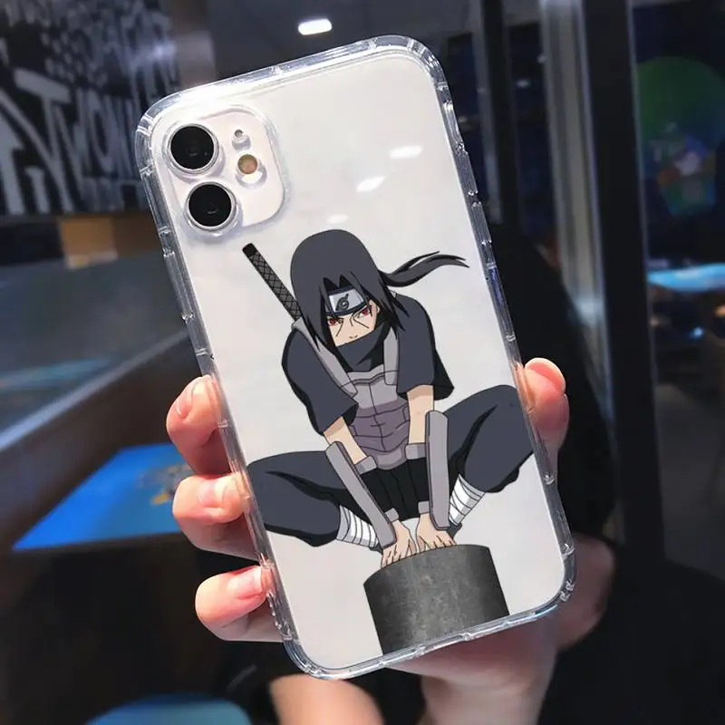 

Japan Anime Naruto Sasuke Phone Case Transparent for iPhone 11 12 mini pro XS MAX 8 7 6 6S Plus X 5S SE 2020 XR
