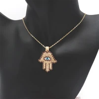 zhongvi evil eye thin pendant women jewelry necklace turkish lucky fashion gold color choker chain female daily minimalist gifts