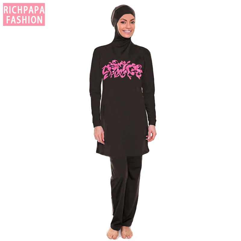 Muslim Swimwear Full Coverage islamic swim wear Swimsuits Sleeve High Quality Burkinis Beach Wear Plus Size Women | Спорт и