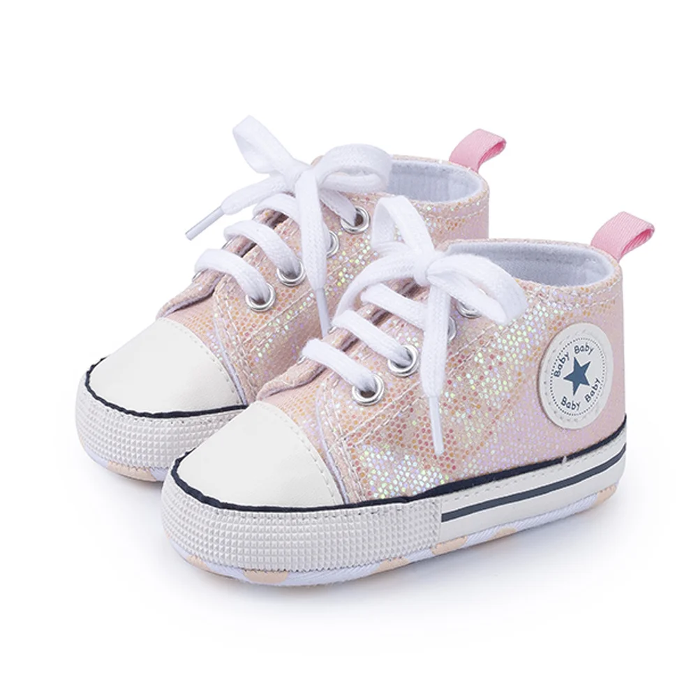 Новинка 2019 цветная обувь для новорожденных девочек розовая мягкая Нескользящая