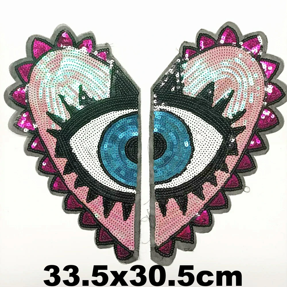 

large embroidery big love heart eyes cartoon patches for clothing DE-3356