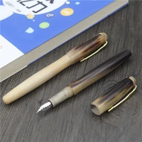 hero ylj exclusive handmade fountain pen natural ox horn fine nib 0 5mm unique gift customization office business collection