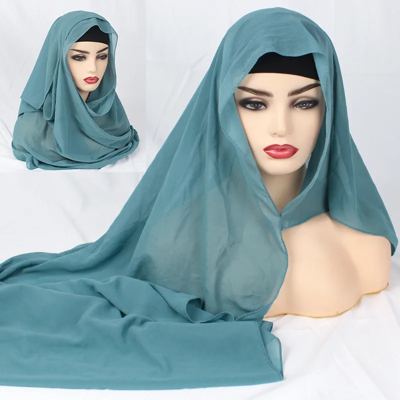 

2021 Fashion Modal Cotton Jersey Hijab Scarf Long Muslim Shawl Plain Soft Turban Tie Head Wraps For Women Africa Headband
