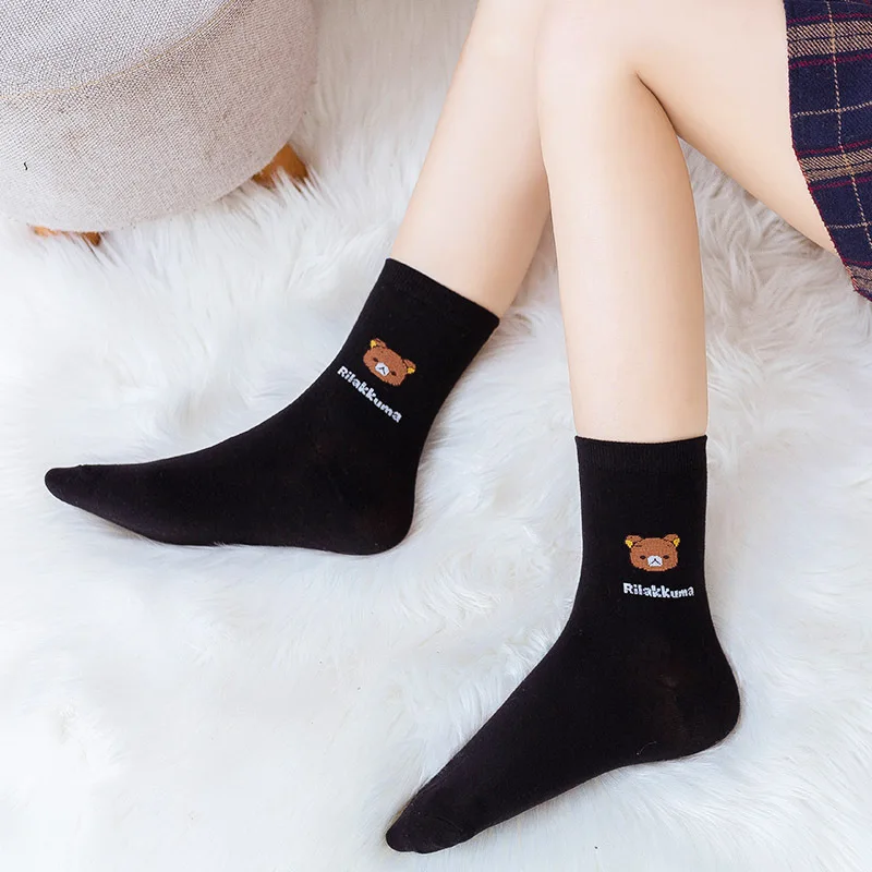 

Носки с мультяшным принтом животных, милые забавные носки в стиле Харадзюку, женские уличные носки в Корейском стиле