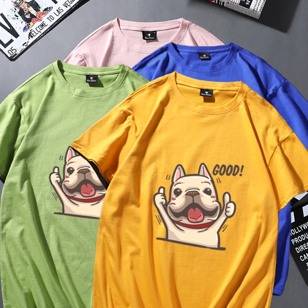 

Dog Print Tshirt Ulzzang Harajuku Kawaii Fashion Cotton T Shirt Cartoon Funny Womens T-shirt Top Women Clothing Summer Tee