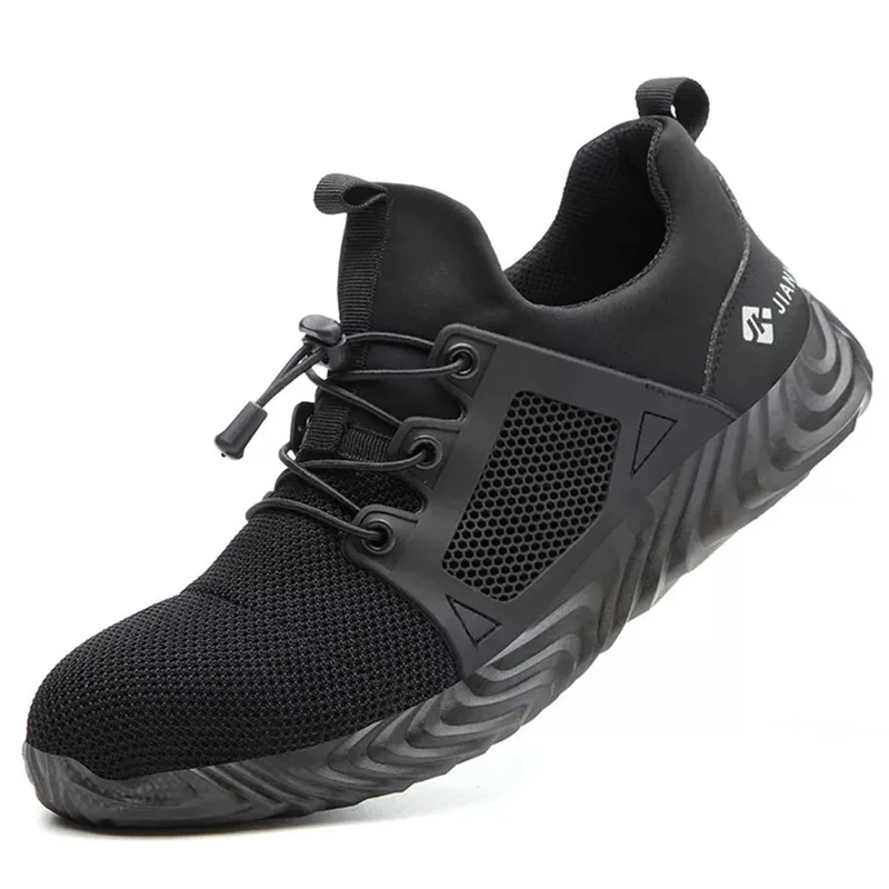 

Steel head smash proof men's safety shoes rubber sole light breathable men's antiskid wear resistant men's construction boots