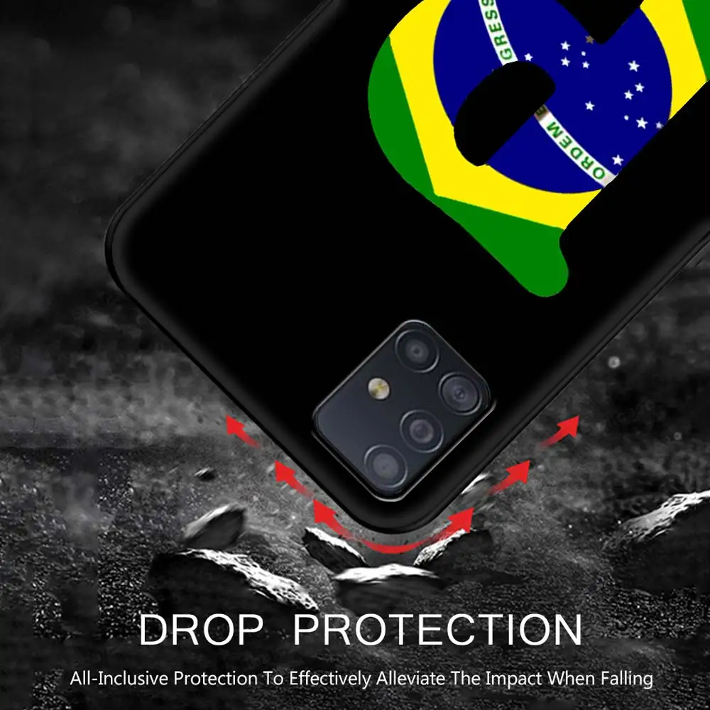 

Letter B Brazil Flag National Phone Case for Samsung Galaxy A51 A71 A21S A12 A11 A31 A52 A41 A32 5G A72 A02S Silicon Back Cover