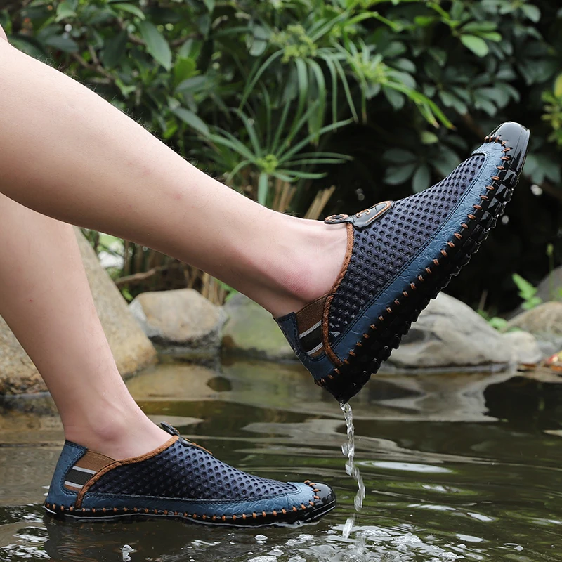 Модные сетчатые дышащие мужские кроссовки для бега прогулочная обувь вождения