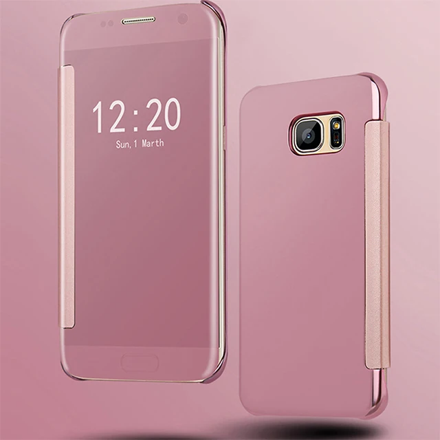 Флип-чехол с зеркалом, прозрачный чехол для телефона для samsung Galaxy A3 A5 SM A310 A510 A320 A310F A320FL A320F A510F A520F - Цвет: Pink