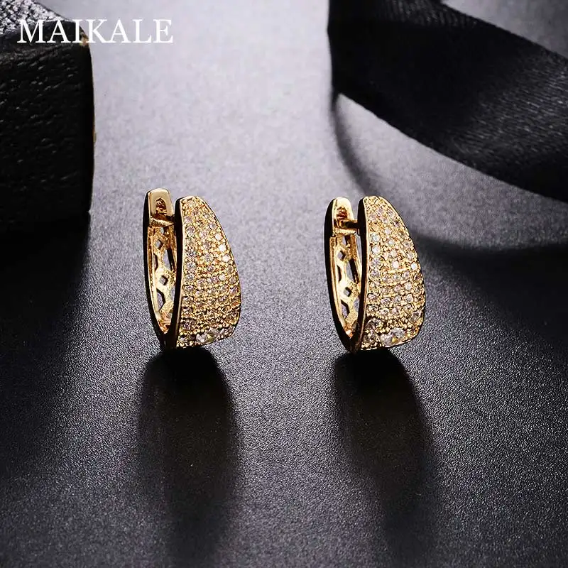 Женские серьги гвоздики с инкрустацией MAIKALE новые роскошные свадебные из