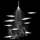 Рыболовная сеть разных размеров, светящаяся, шарикоподшипник ночные светящиеся бусины, твердое кольцо, медная пружина, рыболовная сеть для мелководья, рыболовная Ловушка