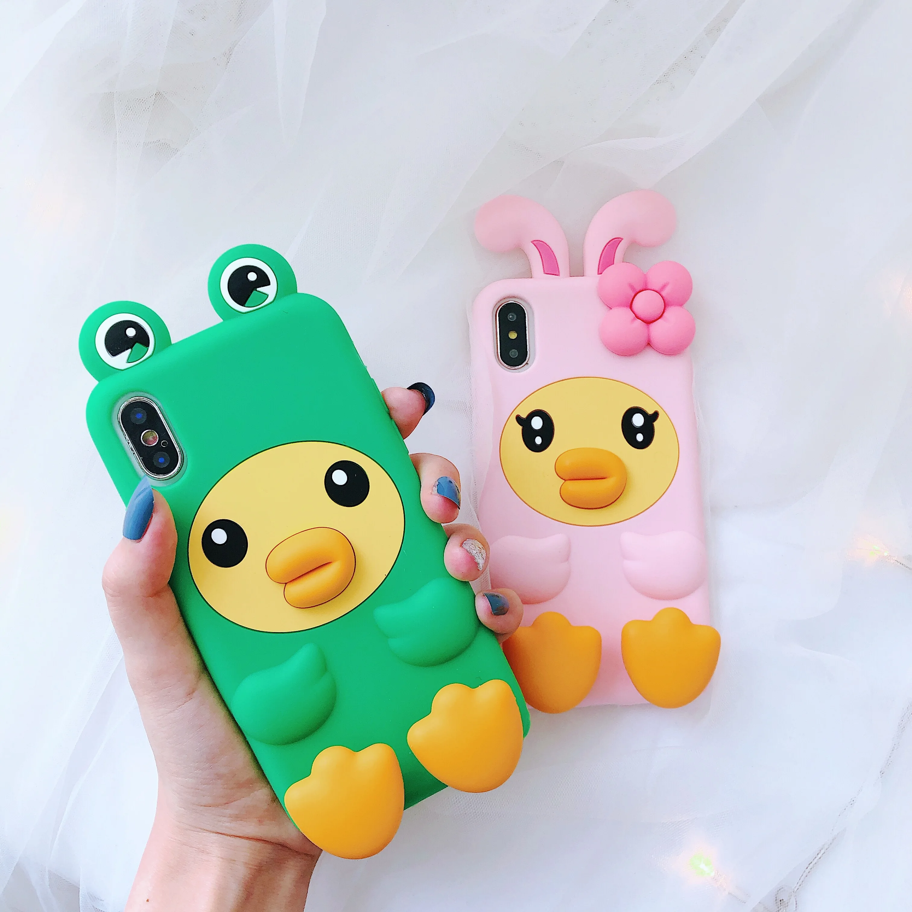 Милый 3D мультяшный чехол для iPhone X XR XS MAX Мягкий защитный телефона с изображением