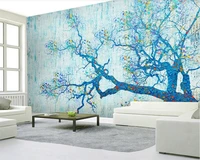 custom mural wallpaper 3d 5d 8d three dimensional oil painting tree nordic background wall