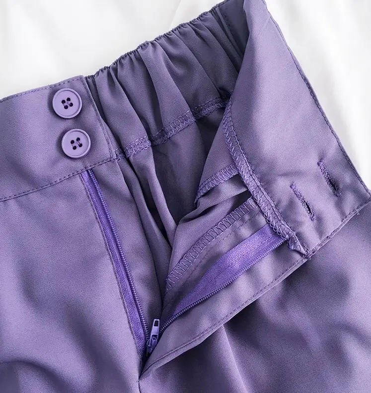 

Summer retro 4 color high waist wide leg loose casual shorts