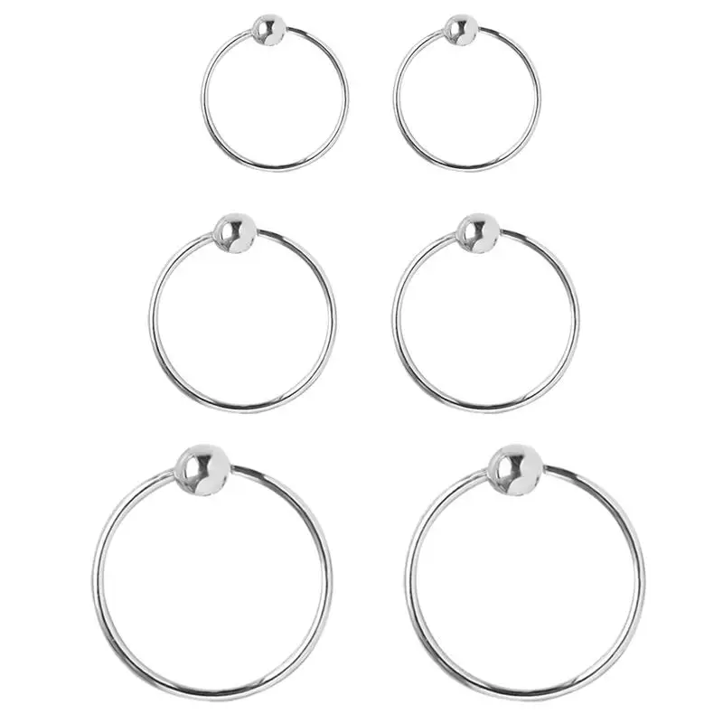 

Серьги-кольца из стерлингового серебра 3 пары